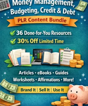 Money Management, Budgeting, Credit & Debt PLR Bundle